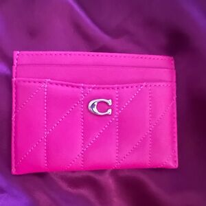 Coach Dragonfruit Essential Card Case With Quilting